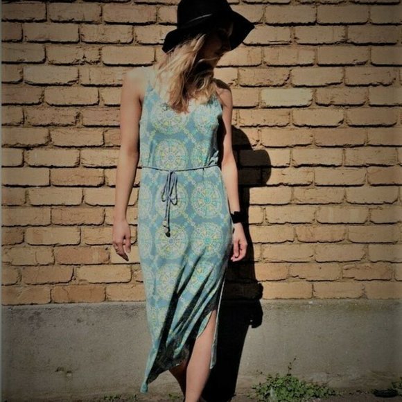 TIGERLILY Hungarian Aegean Turquoise Green Stretch Slip Midi Dress RRP$170 - Picture 9 of 11